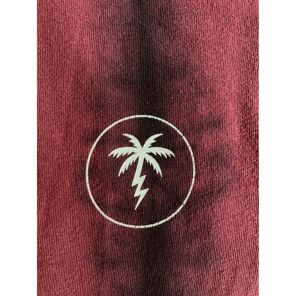 Vans Long Sleeve T Shirt Mens Small Maroon Tie Dye Palm Tree Graphic Logo - Picture 4 of 7